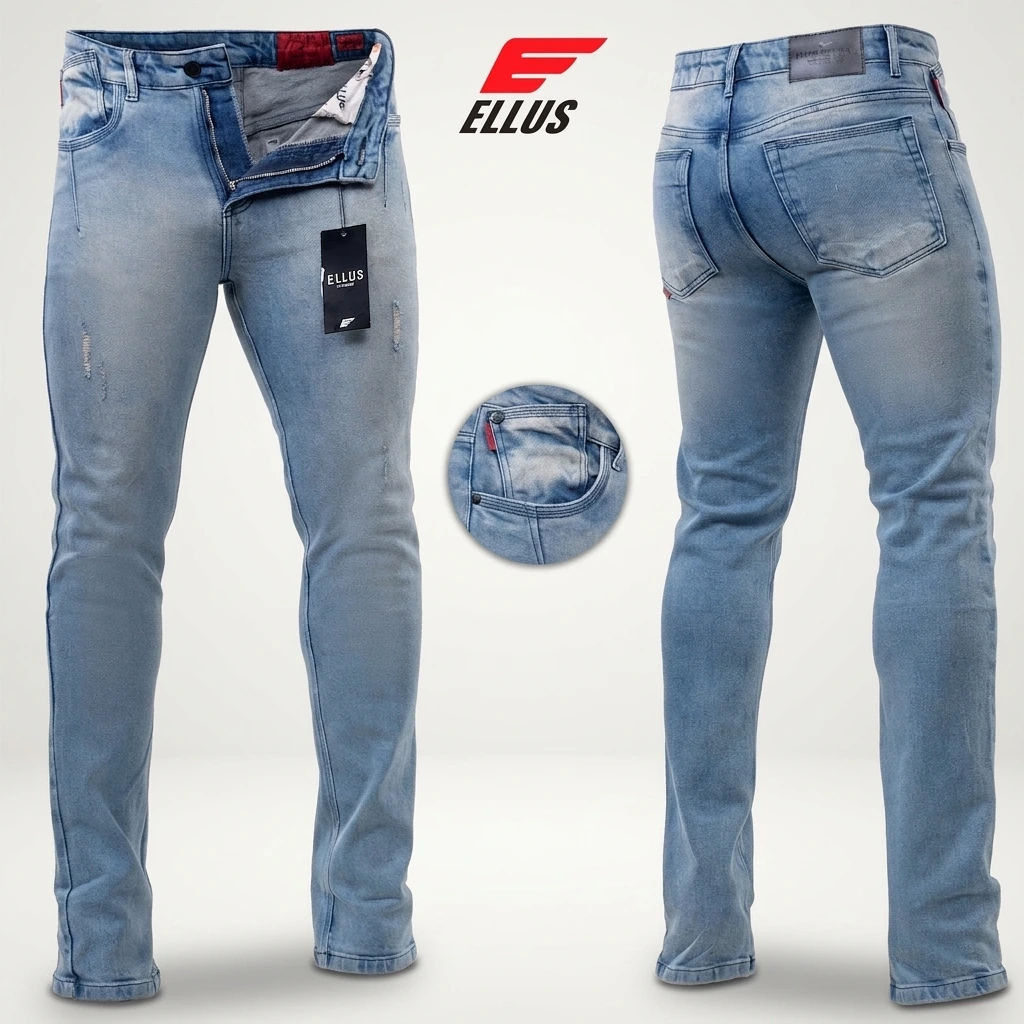 Calça Jeans ELLUS Slim Stone Claro