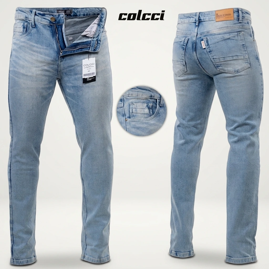 Calça Jeans COLCCI Slim Stone Azul Claro