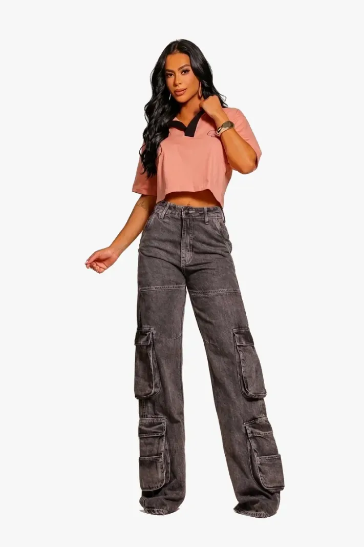 Calça Cargo 100% Algodão